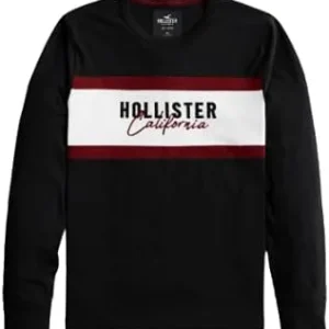 NEW Hollister Script Logo Black T-Shirt